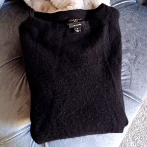 Talbots Petite Black Pure Cashmere Sweater
